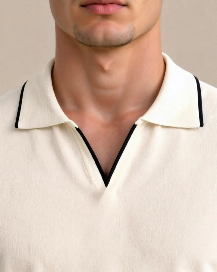 Tailored Piqué Polo with Contrast Details – Men